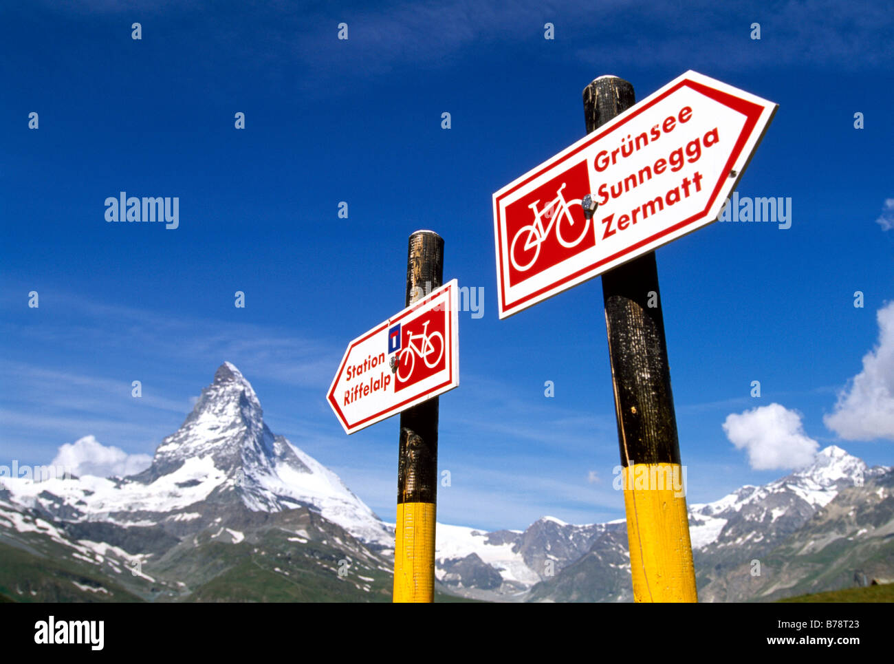 Blaze, bike-Strecke, Mt Matterhorn, Zermatt, Wallis, Schweiz, Europa Stockfoto