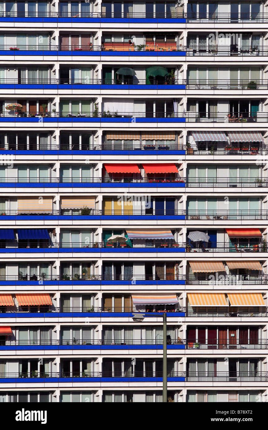 Fassade, Hochhaus Wohn-Wohnung, Gebäude, Komplex Leipziger Straße, Berlin Mitte, Berlin, Deutschland, Europa Stockfoto