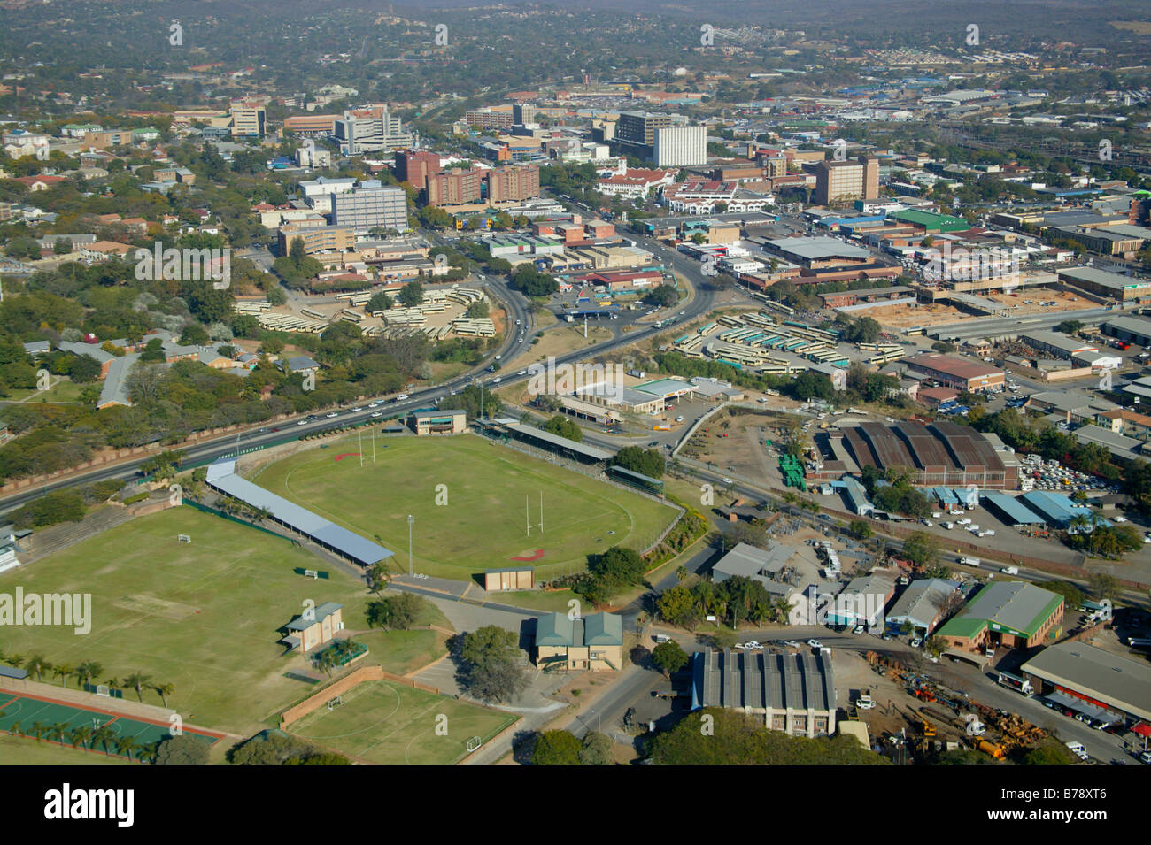 Eine Luftaufnahme von Nelspruit Stadt und Umgebung Stockfoto