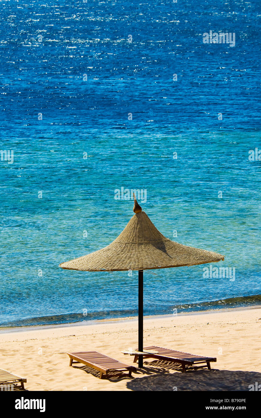 aktuelle Strand und türkisfarbenes Wasser in Sharm el Sheikh Ägypten Stockfoto