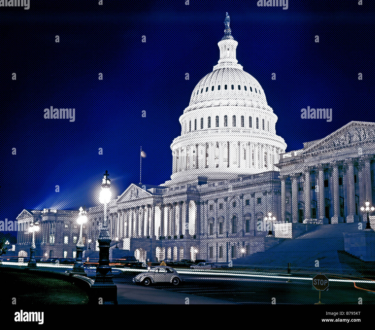 Vereinigten Staaten Kuppel des Kapitols in Washington DC USA in der Nacht Stockfoto