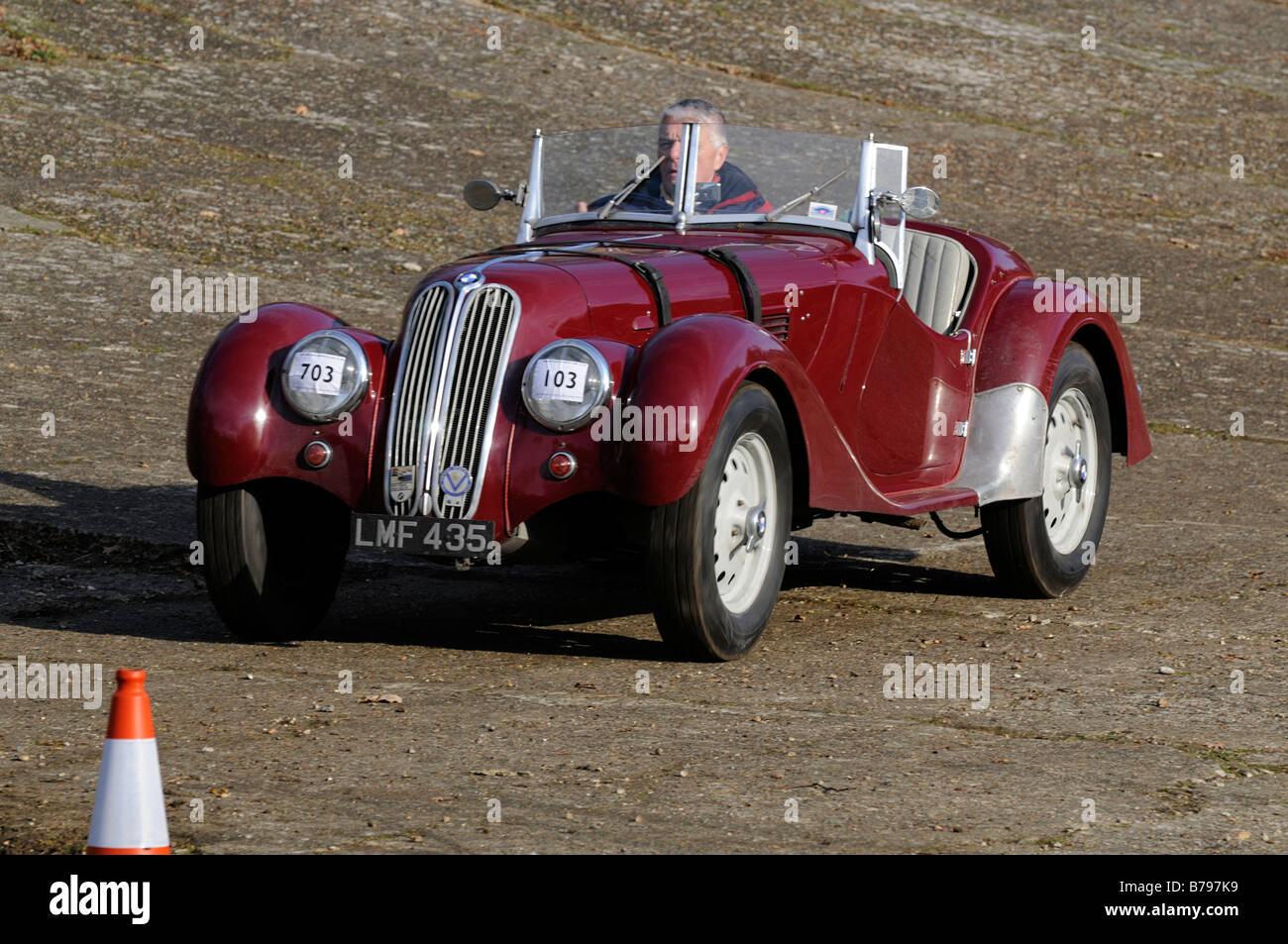 Frazer Nash BMW 328 Sport fahren 1996cc VSCCNew Jahr 1939 Brooklands testet Januar 2009 Oldtimer Motorsport Stockfoto