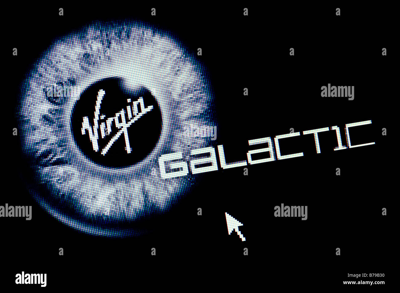 Makro-Screenshot von Virgin Galactic Webseite (nur zur redaktionellen Verwendung) Stockfoto