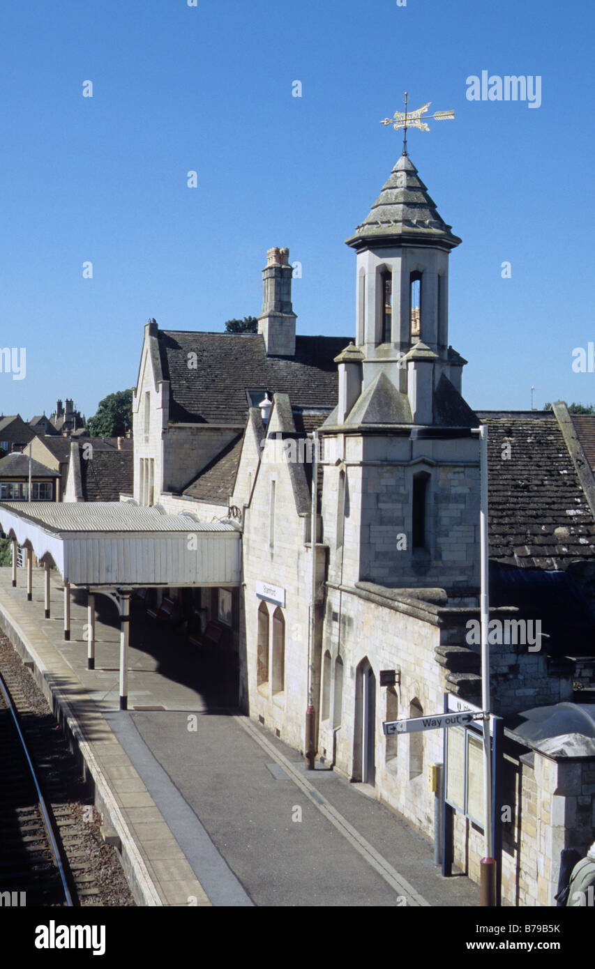 Stamford, Lincs, Bahnhof. Stockfoto