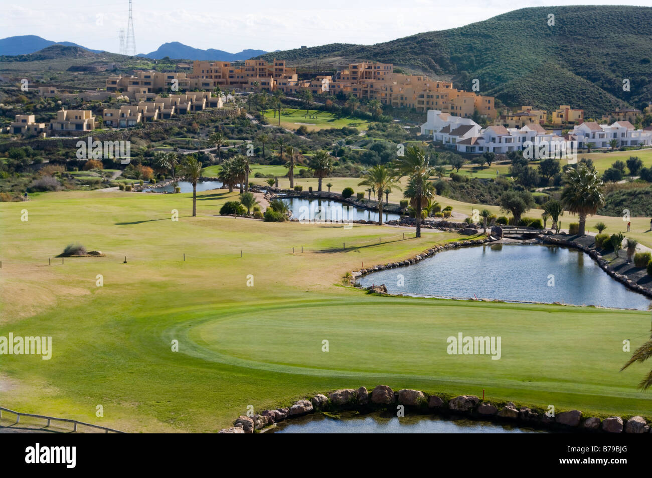 Das Valle Del Este Golf Course Vera Almeria Spanien und die umliegende Landschaft und Ferienhäuser Spanischkurse Resorts Stockfoto