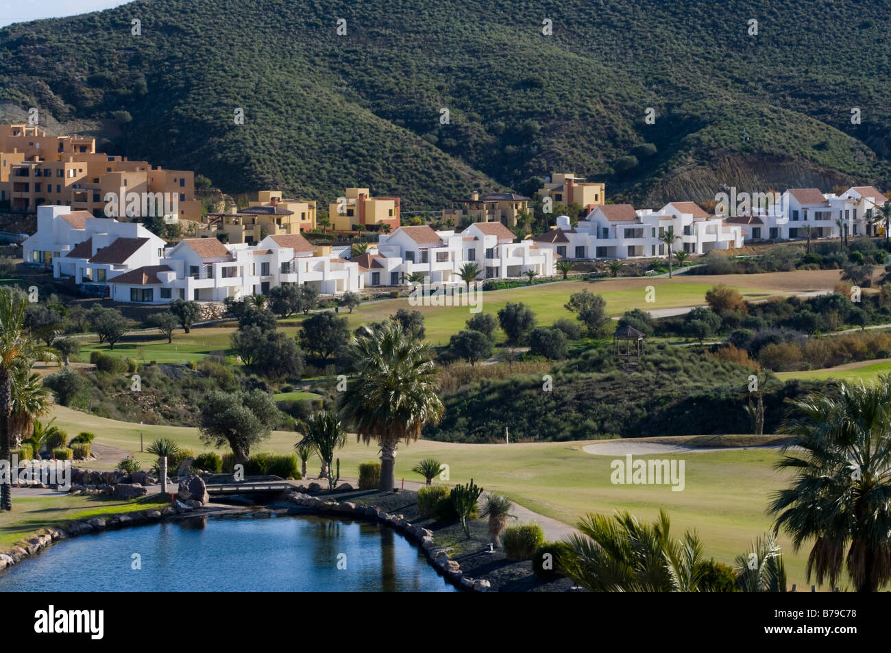 Das Valle Del Este Golf Course Vera Almeria Spanien und der umgebenden Landschaft und Urlaub Villen Spanisch Kurse Resort Stockfoto