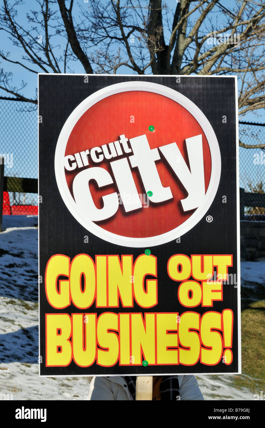 Einzelhandel-Elektronik speichern Circuit City going out of Business Zeichen Stockfoto
