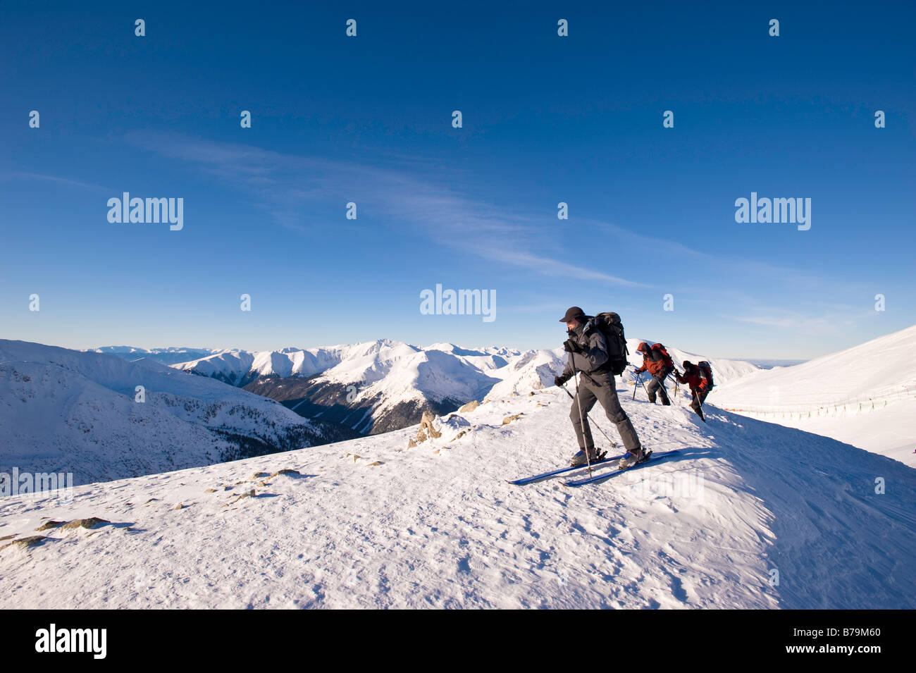 Skifahrer auf den Pisten der Kasprowy Wierch Zakopane Tatra Gebirge Podhale Region Polen Stockfoto