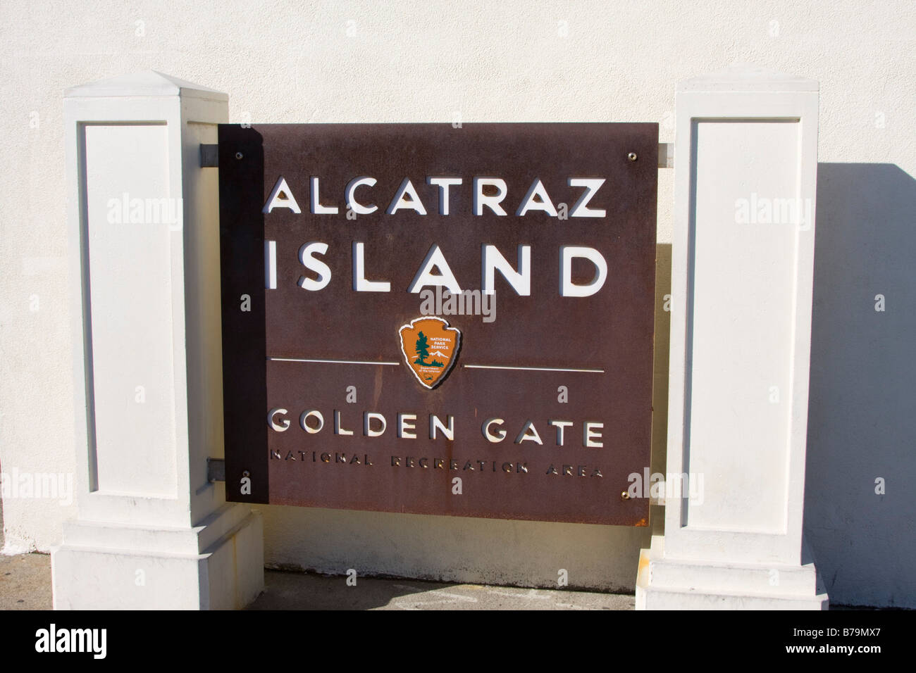 Alcatraz Insel Zeichen San Francisco USA Stockfoto