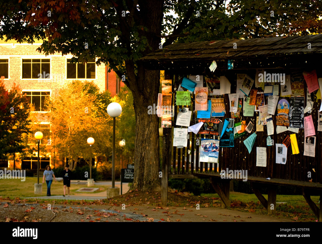 Memoboard an der University of Tennessee Chattanooga Tennessee Chattanooga Stockfoto