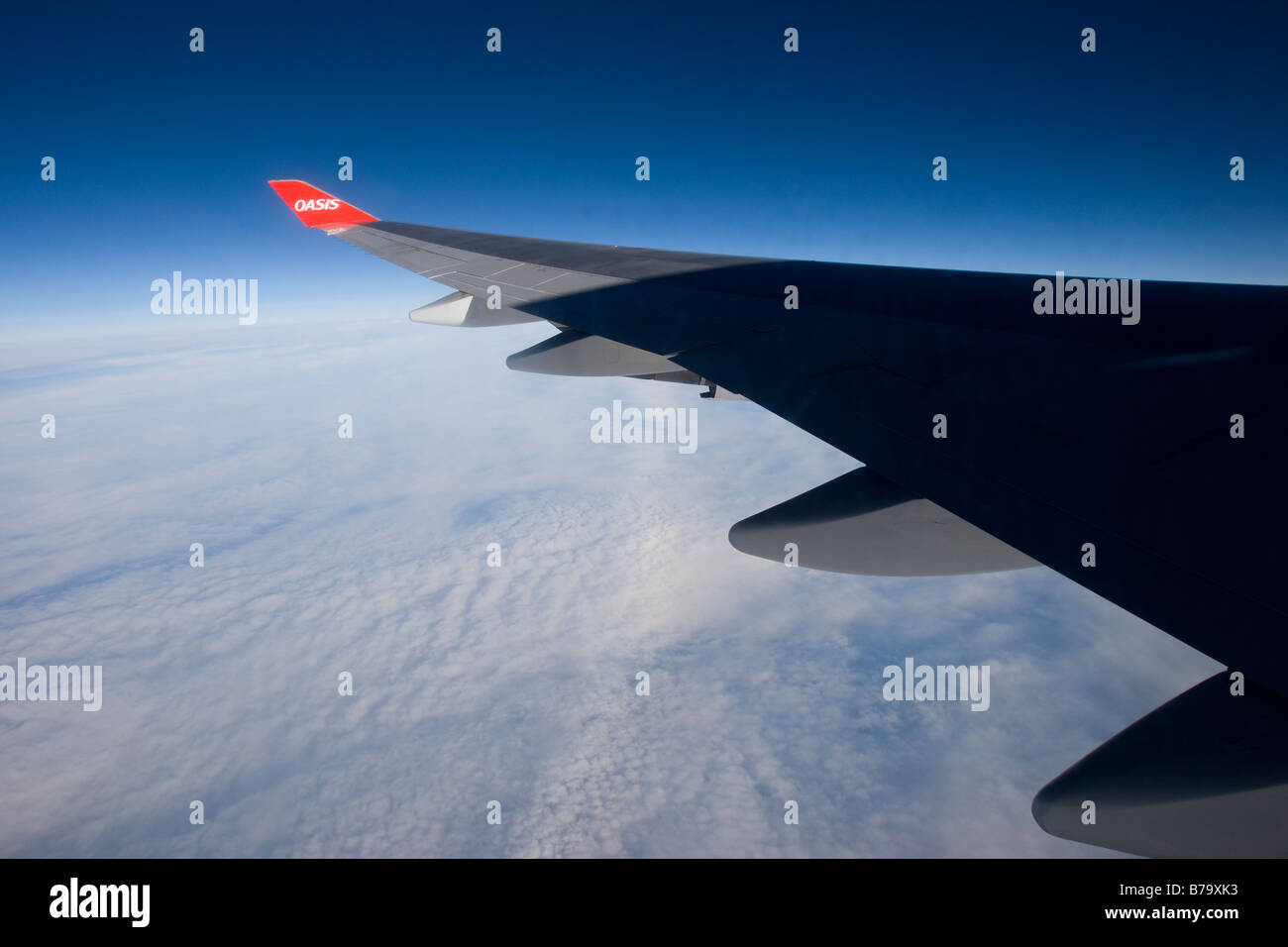 Eine Oase-Airlines-Flug nach Hong Kong Stockfoto