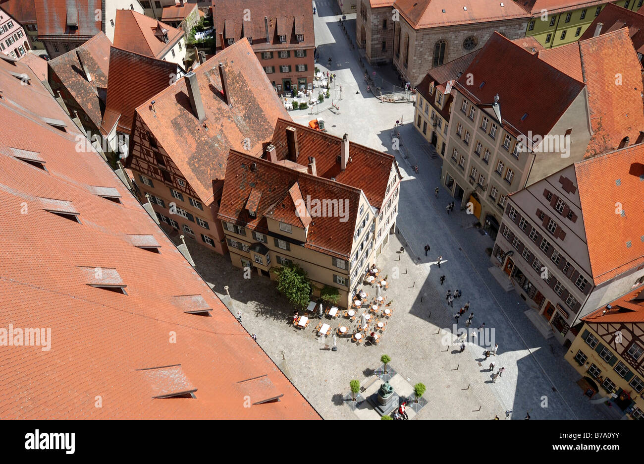 St.-Georgs Münsterplatz, Dinkelsbühl, Middle Franconia, Bayern, Deutschland, Europa Stockfoto