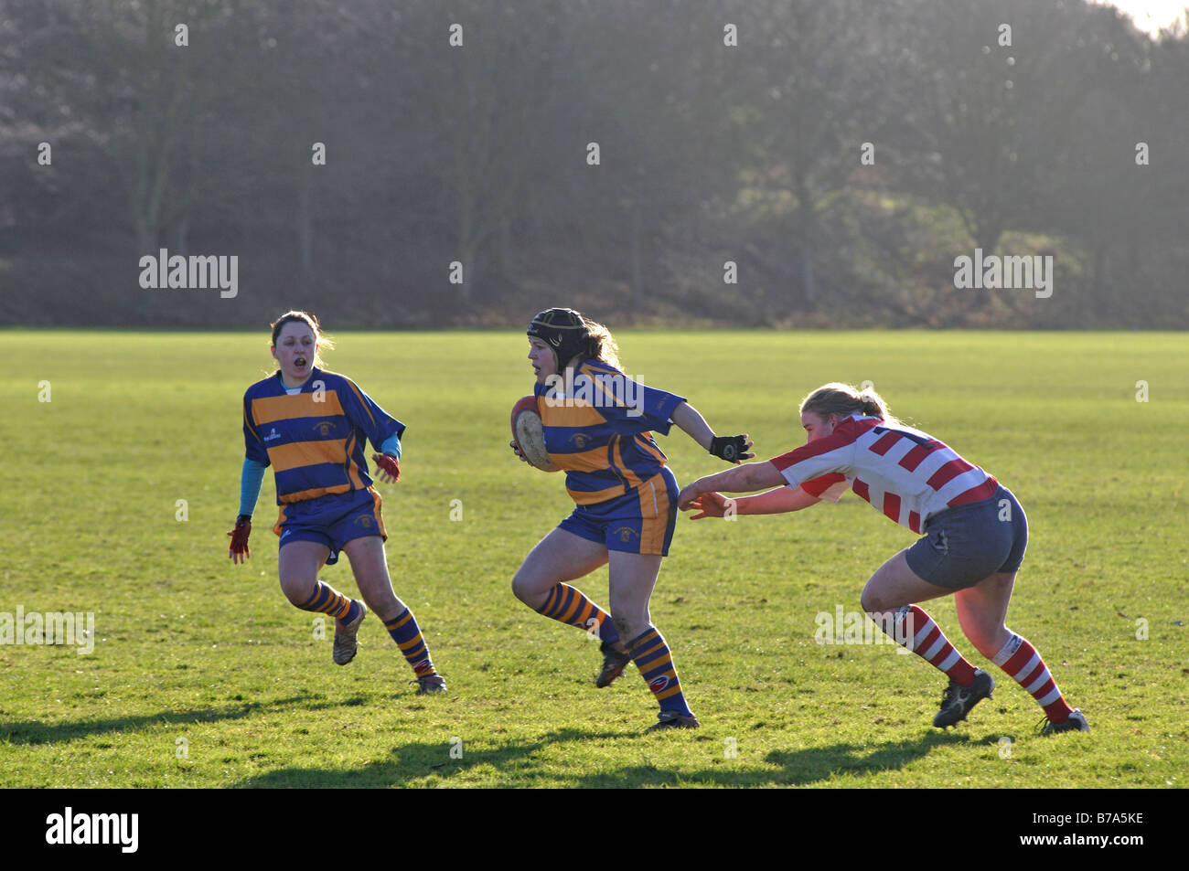 Frauen Rugby Union auf Vereinsebene, UK Stockfoto