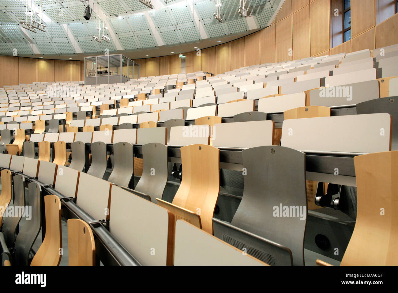 Leere Vorlesung Theater der Fakultät für Maschinenbau, technische Universität München, Garching, Bayern, Deutschland, Stockfoto