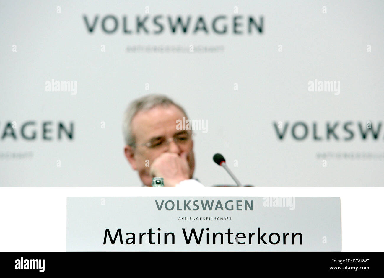 Martin Winterkorn, Vorstandsvorsitzender der Volkswagen AG, bei der Bilanz-Pressekonferenz am 13.03.2008 in W Stockfoto