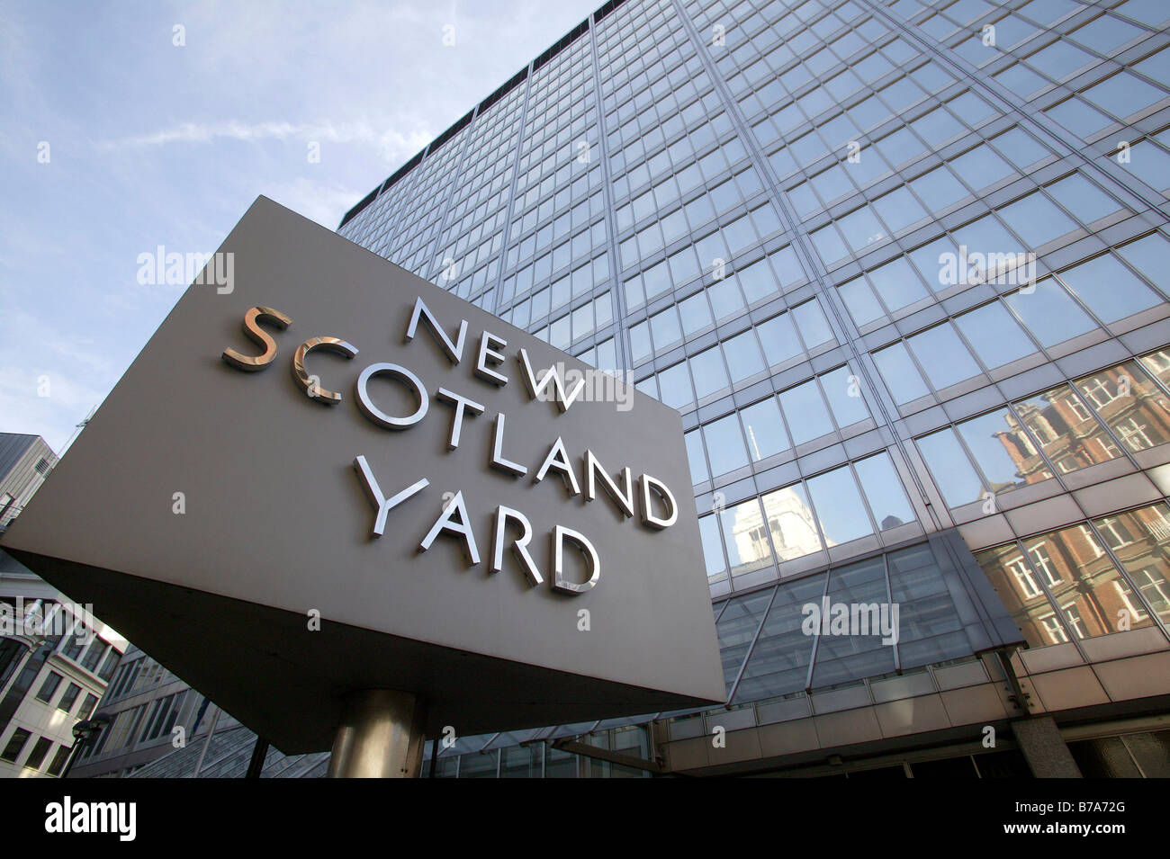 Bau von New Scotland Yard in London, England, Großbritannien, Europa Stockfoto