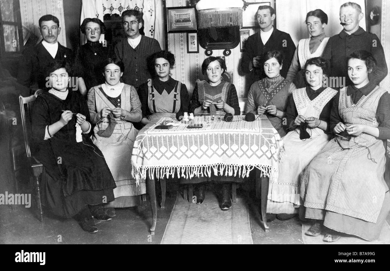 Historisches Foto, Handwerk-Gruppe Stockfoto