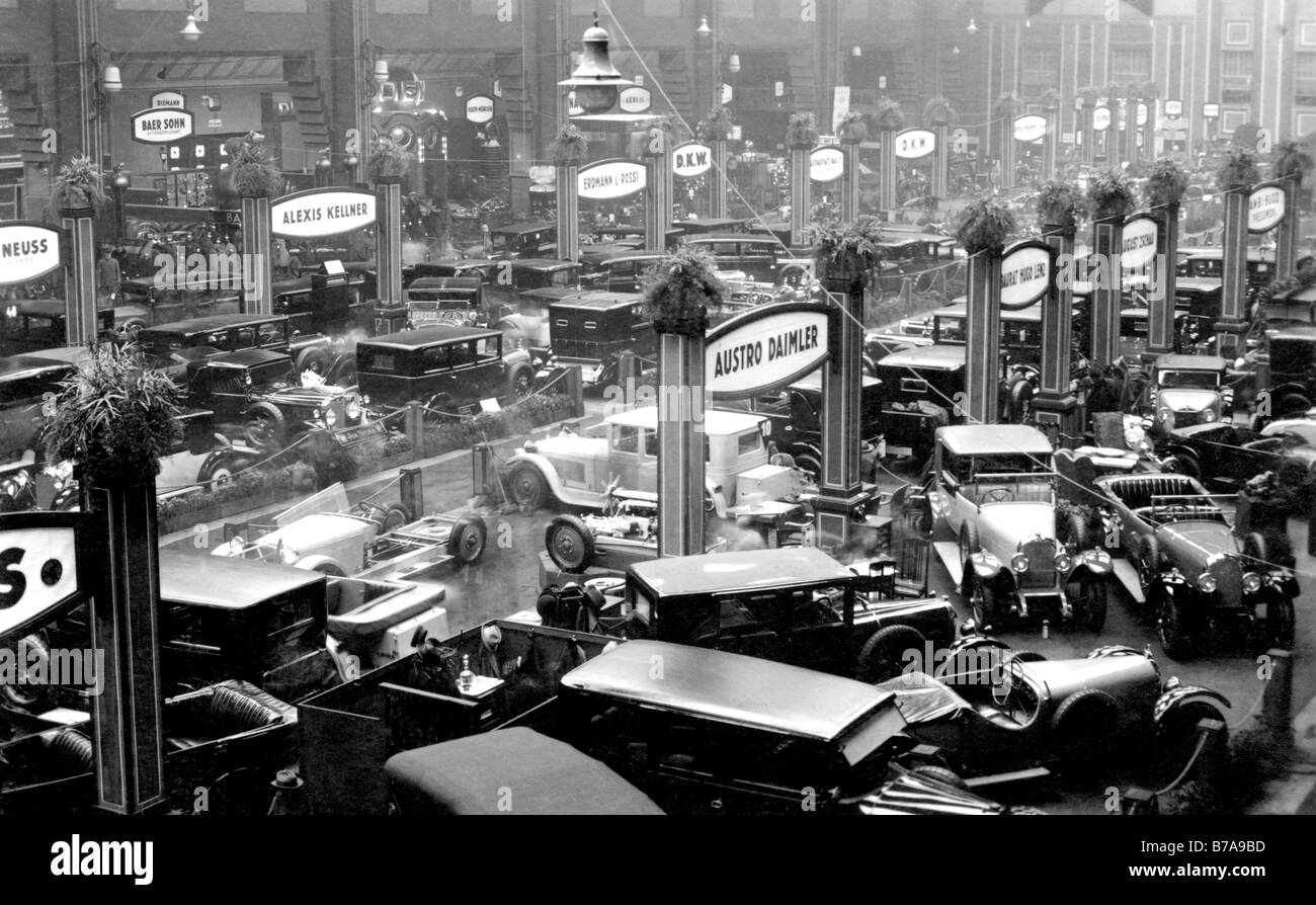 Historisches Foto, Automesse, ca. 1930 Stockfoto
