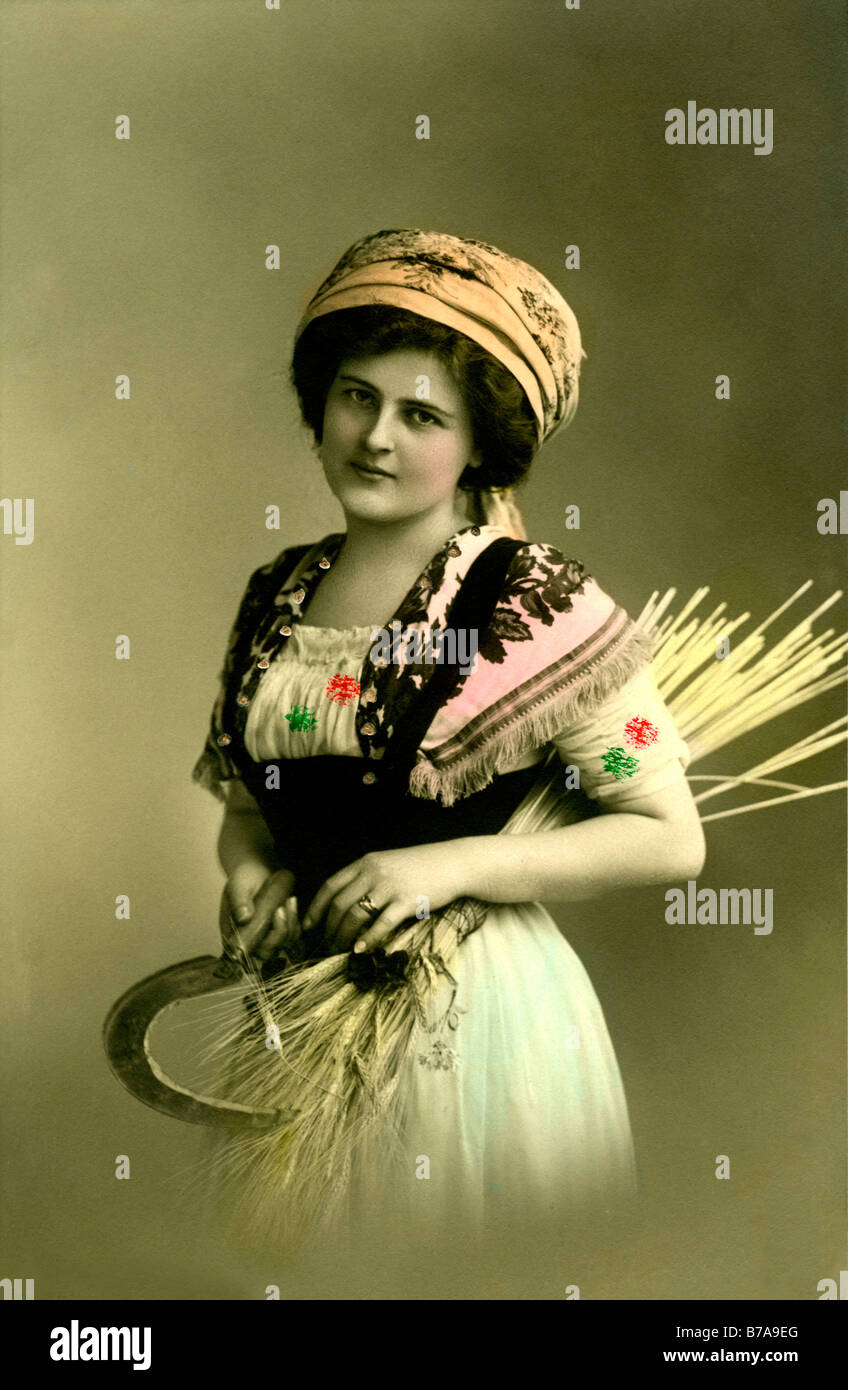 Historisches Foto, Bäuerin, ca. 1915 Stockfoto