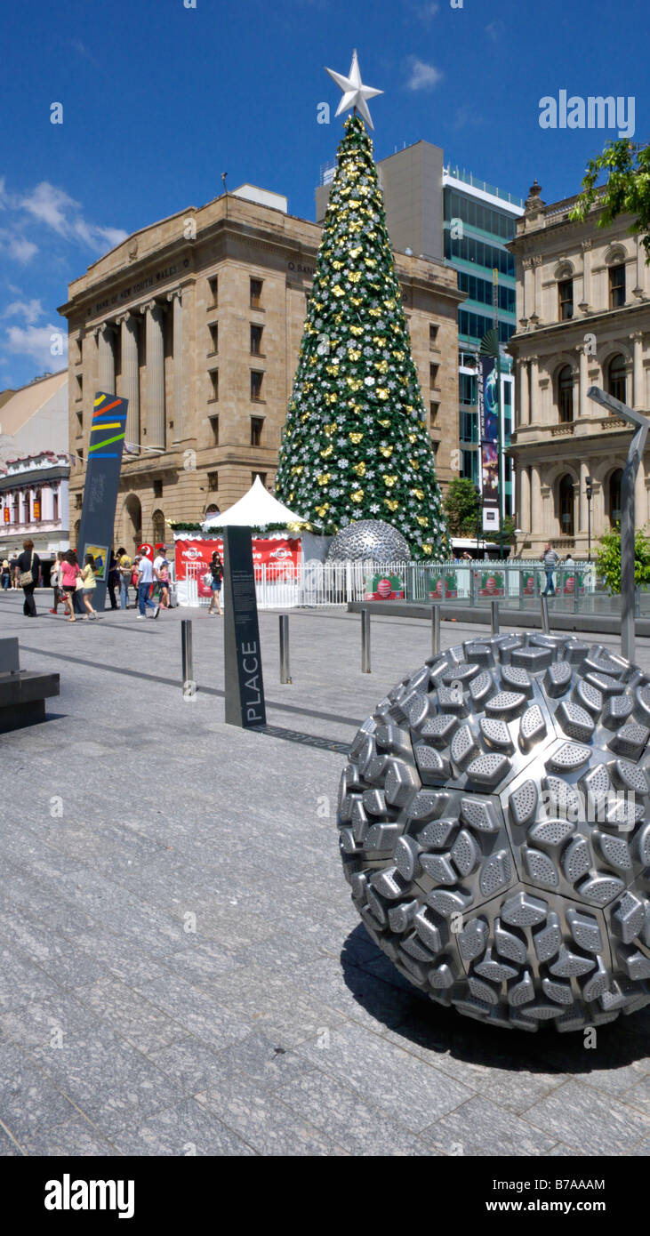 Weihnachtsbaum in der Queen Street, Brisbane, Australien Stockfoto