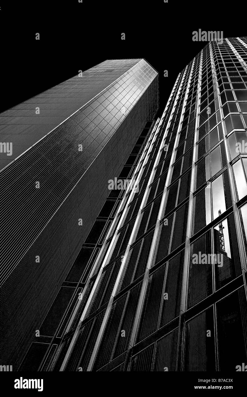 Wolkenkratzer, bearbeitetes Bild in Frankfurt Am Main, Hessen, Deutschland, Europa Stockfoto