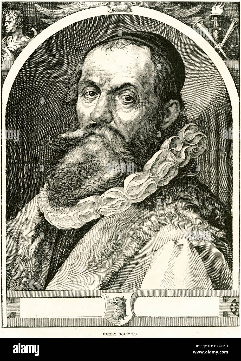 Henry Coltzius Goltzius Hendrik Goltzius (Januar oder Februar 1558 - 1. Januar 1617, Haarlem) war ein niederländischer Grafiker, draftsma Stockfoto
