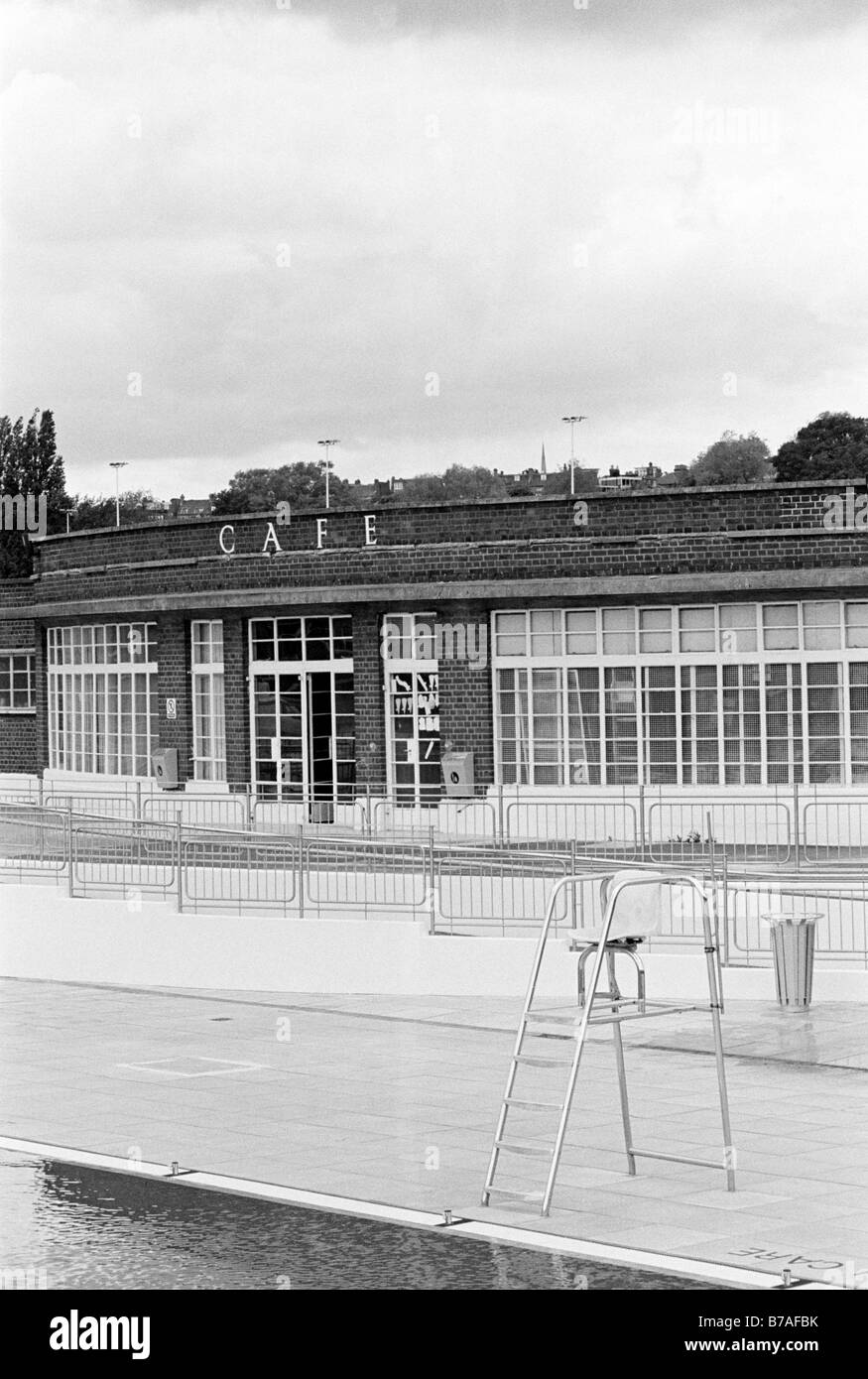 Hampstead Heath Lido Cafe Gebäude, London Stockfoto