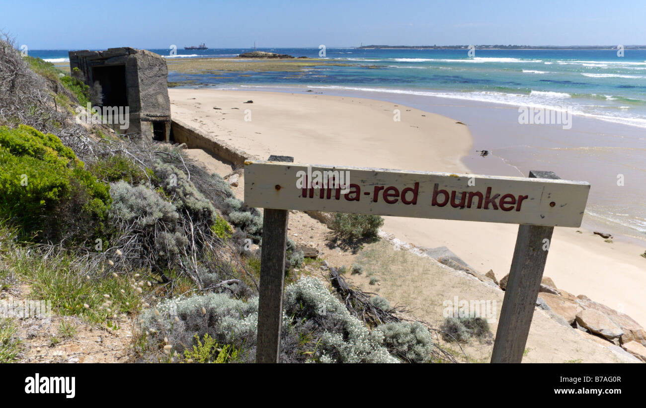 Infrarot Bunker an der Port Phillip Bay, Point Nepean Nationalpark, Australien Stockfoto