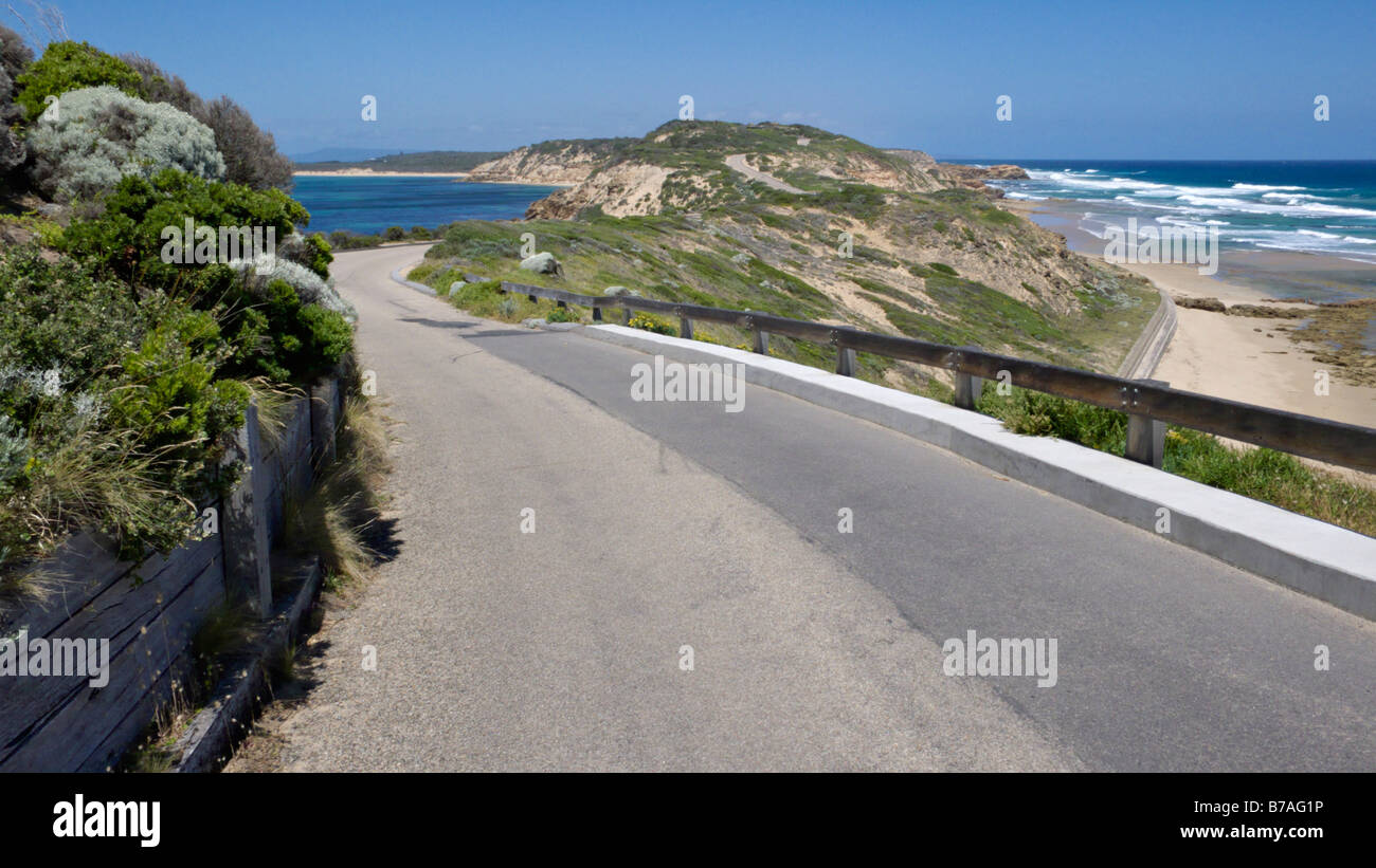 Aussicht auf Port Phillip Bay und der Bass Strait, Point Nepean Nationalpark, Australien Stockfoto