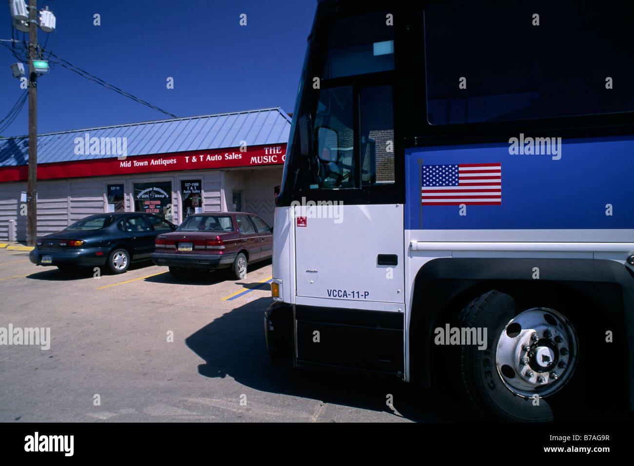 USA, Kansas, Greyhound-Bus Stockfoto