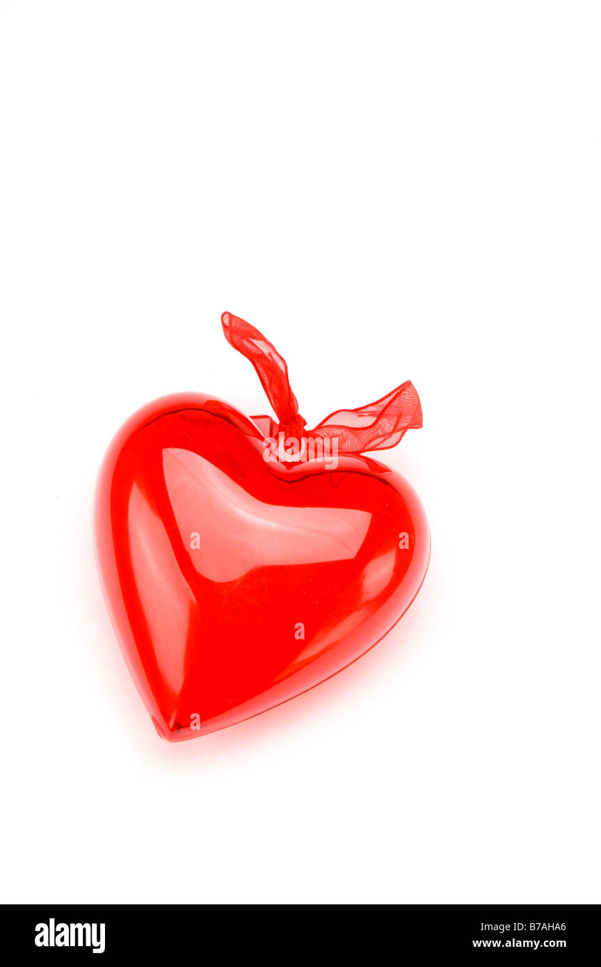 Rotes Herz auf weiß Stockfoto