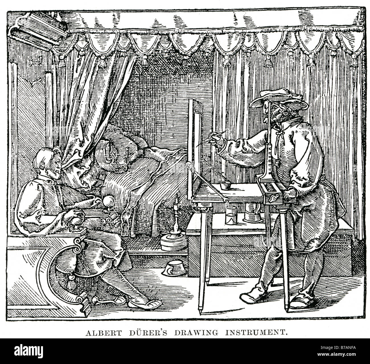 Albert Durer Zeichnung Instrument Albrecht Dürer 21 Mai 1471 – April 6 1528 deutscher Maler Grafiker Theoretiker Nürnberg seine sti Stockfoto