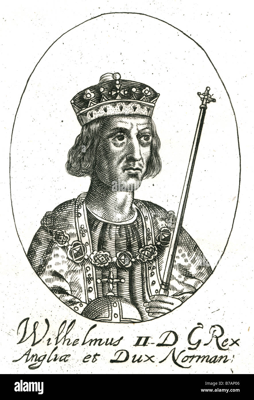 Wilhelm II. (c. 1056-2 August 1100), der dritte Sohn von William I von England (William der Eroberer), war König von England Stockfoto