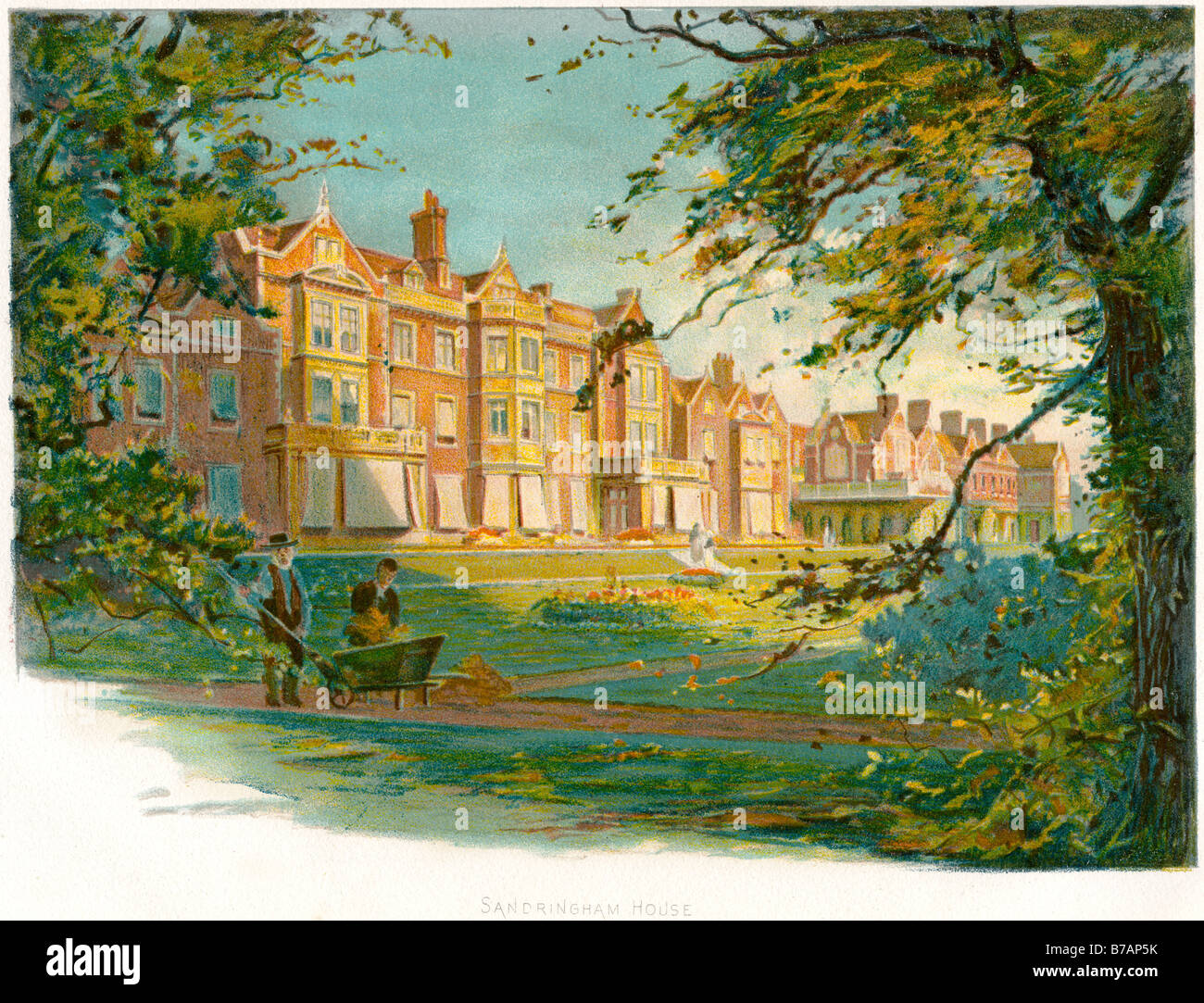 Sandringham Haus Garten Gärtner Baumlandschaft Stockfoto