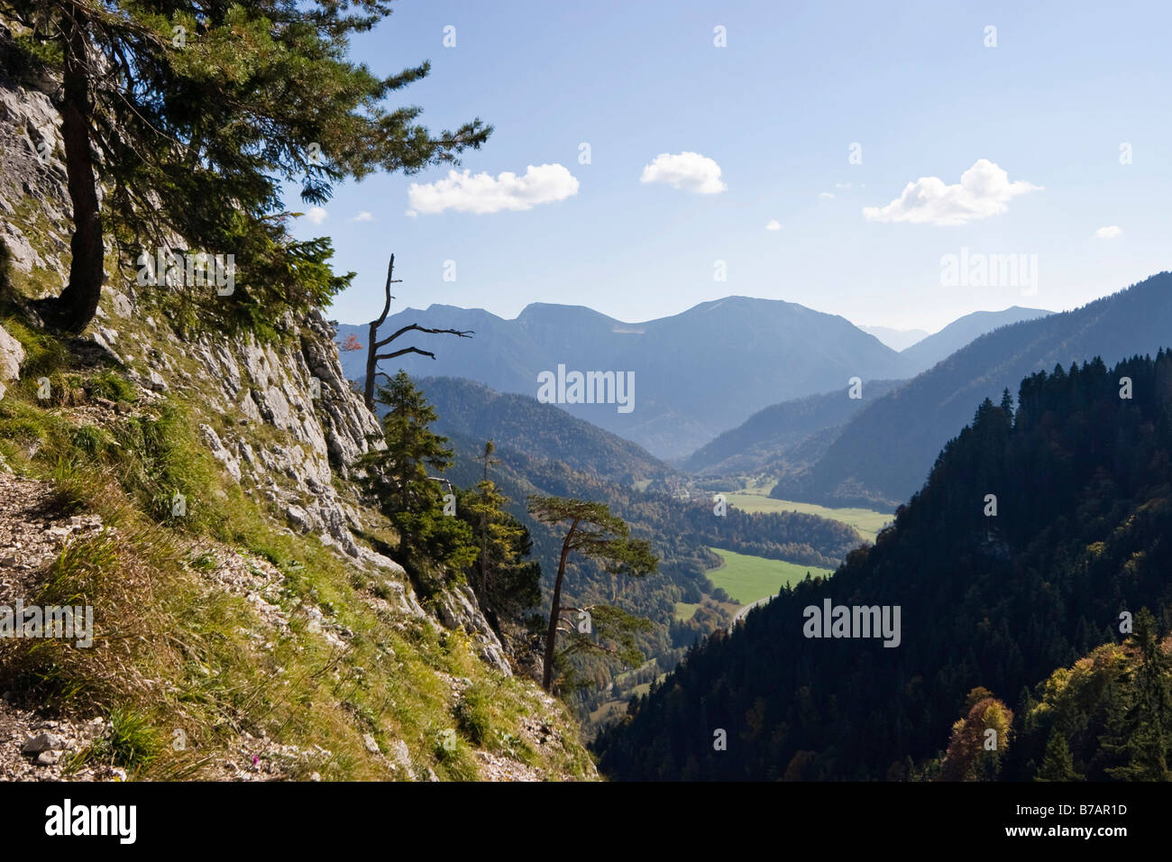 Blick vom Kofel Mountain auf der Suche nach Osten, Ammergauer Alpen, Upper Bavaria, Bavaria, Germany, Europe Stockfoto