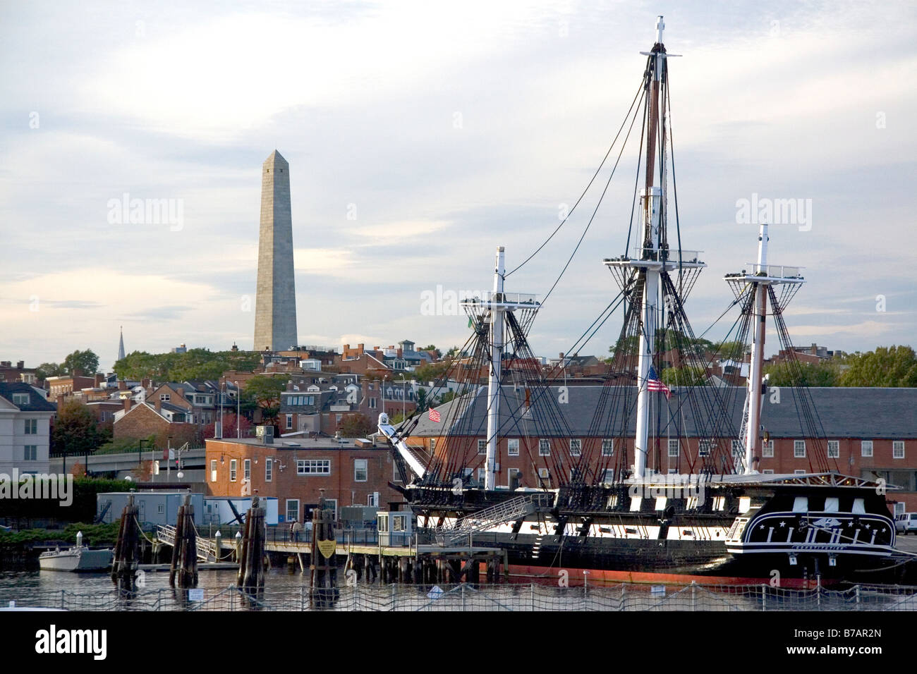 Die USS Constitution befindet sich in Charlestown Navy Yard in Charlestown Boston Massachusetts, USA Stockfoto