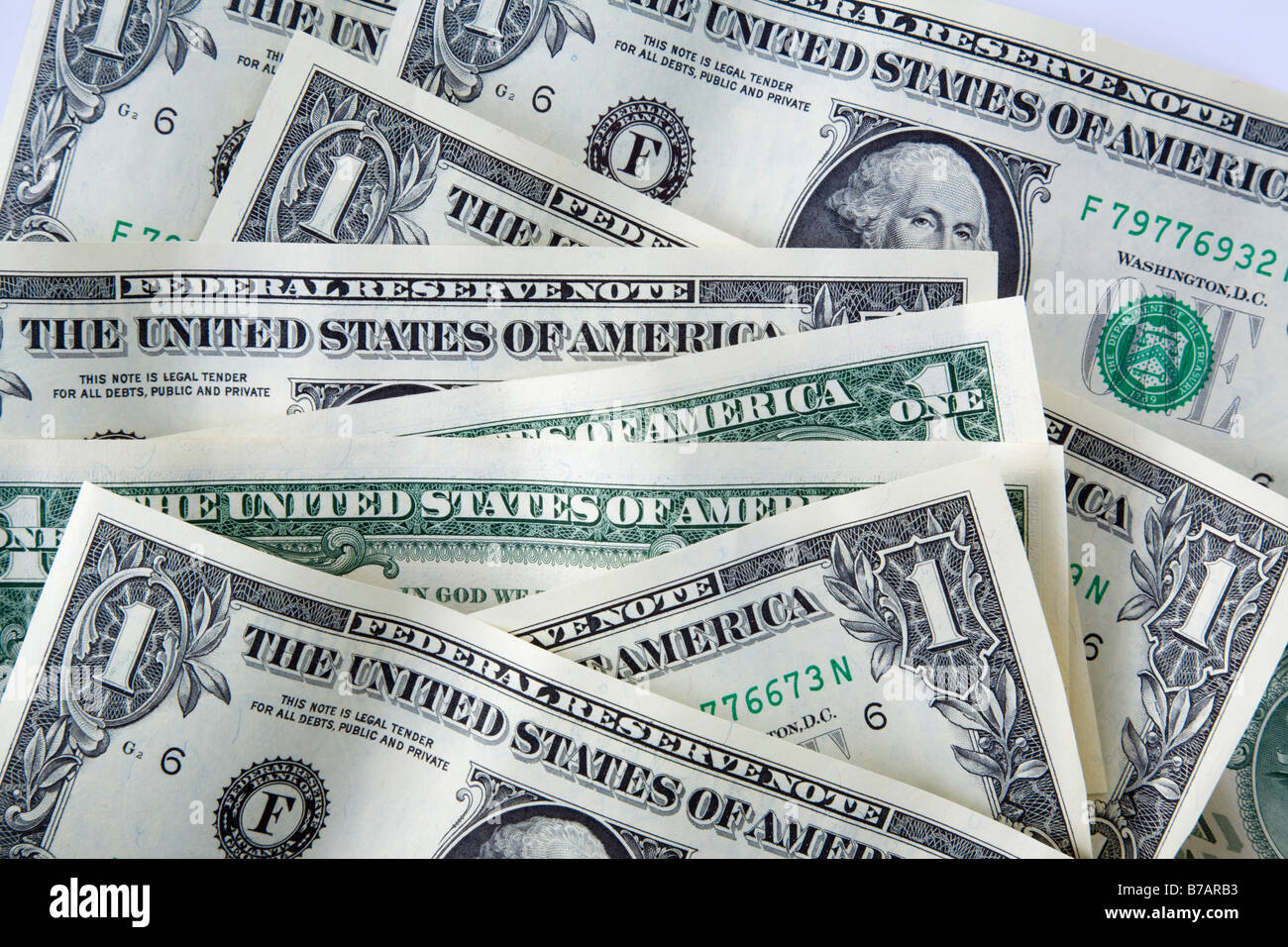 In der Nähe von benutzt Amerikanisches Geld in Dollar als Hintergrund Stockfoto