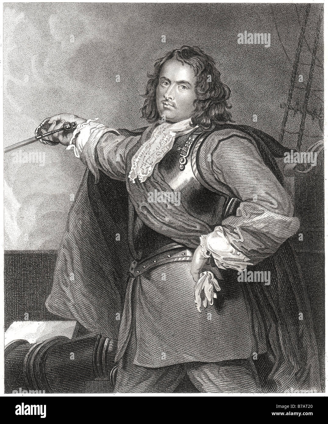 Robert Blake Robert Blake (1599 – 17. August 1657) war einer der wichtigsten militärischen Befehlshaber des Commonwealth Engla Stockfoto