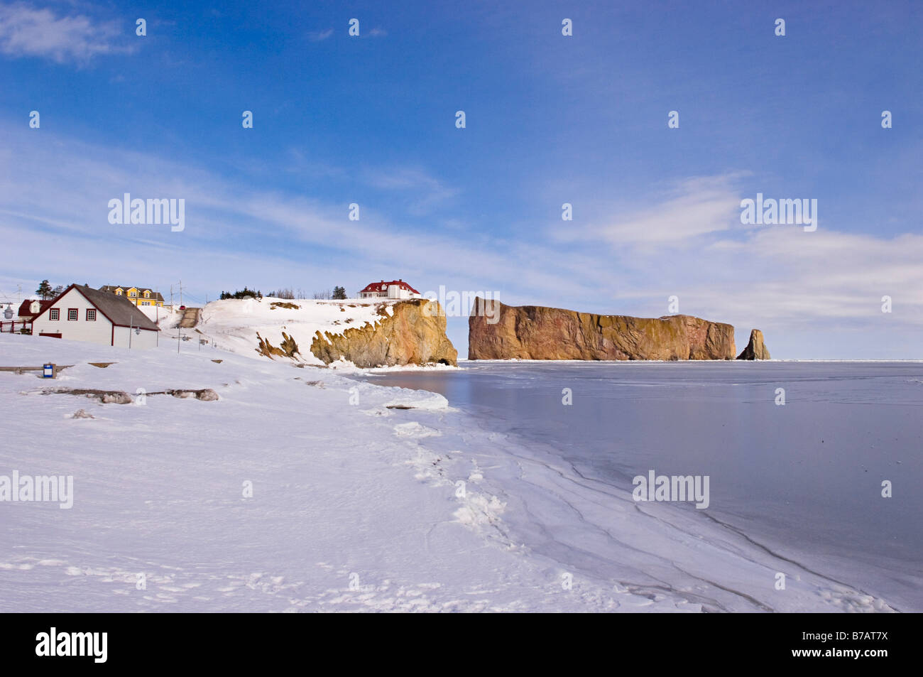 Perce Rock und Küstenregion, Gaspasie, Quebec, Kanada Stockfoto