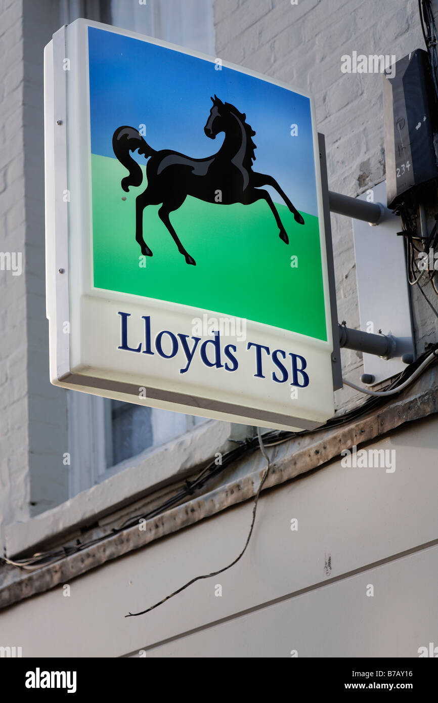 Lloyds TSB Bank Black Horse Zeichen Stockfoto