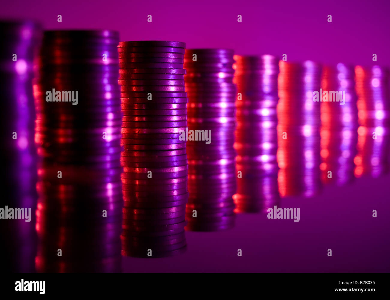 Geld in Ferne Stockfoto