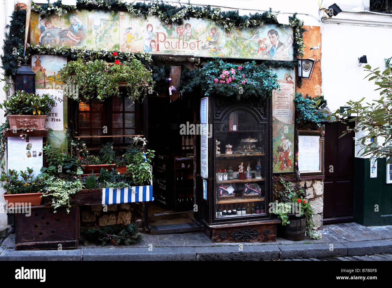 Restaurant Le Poulbo Montmartre Paris Frankreich Europa Stockfoto