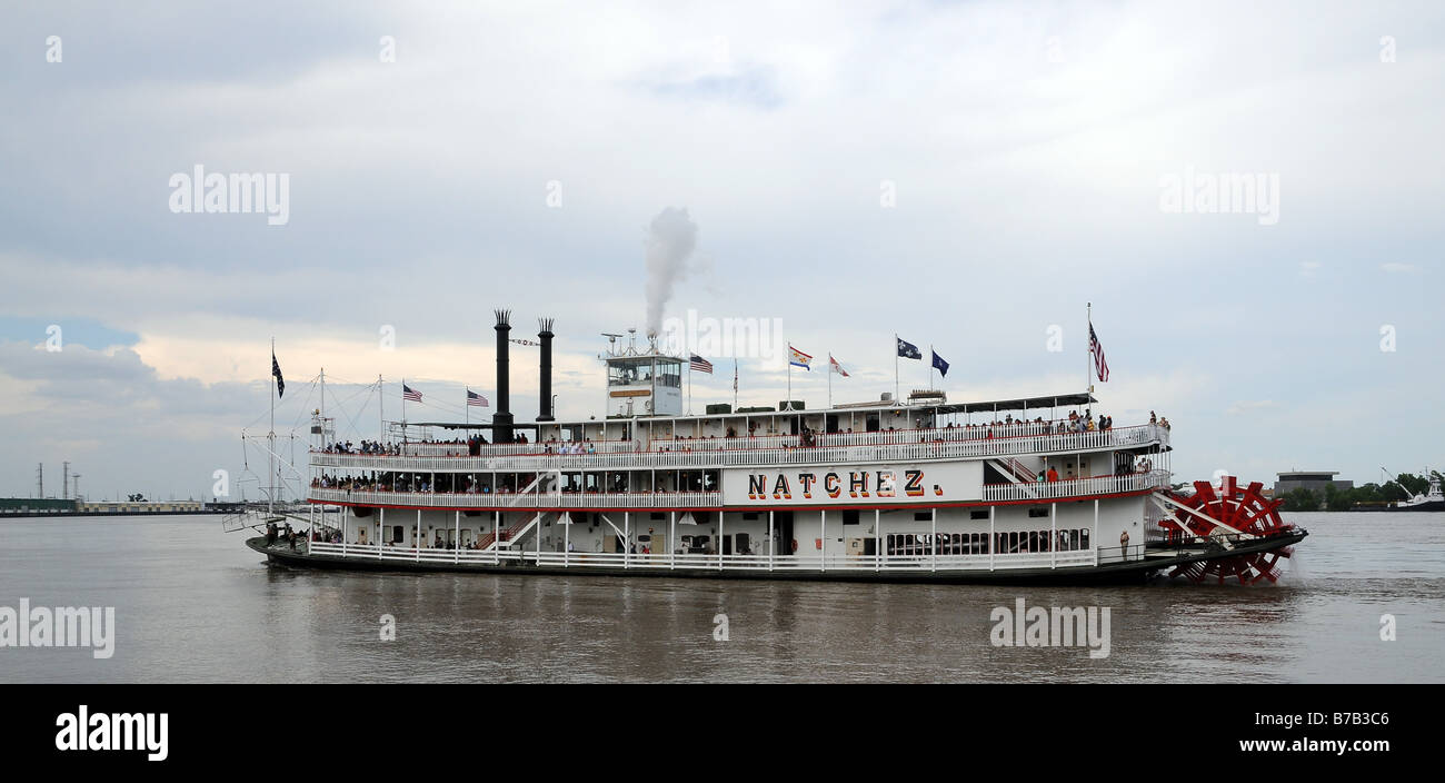 Die Natchez-Dampfer auf dem Mississippi Stockfoto