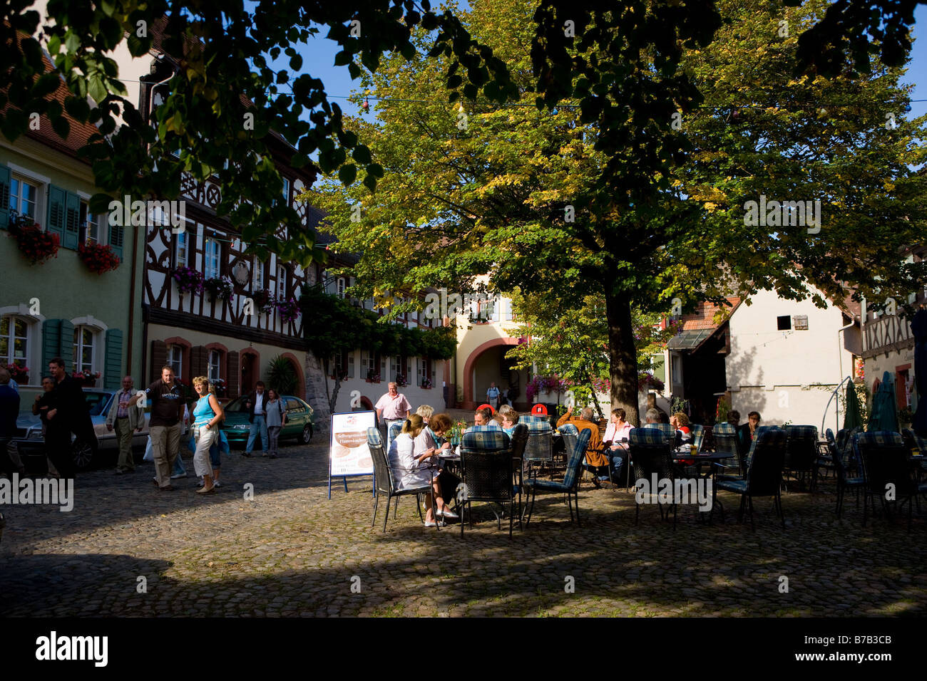 Das historische Zentrum von Burkheim Stockfoto