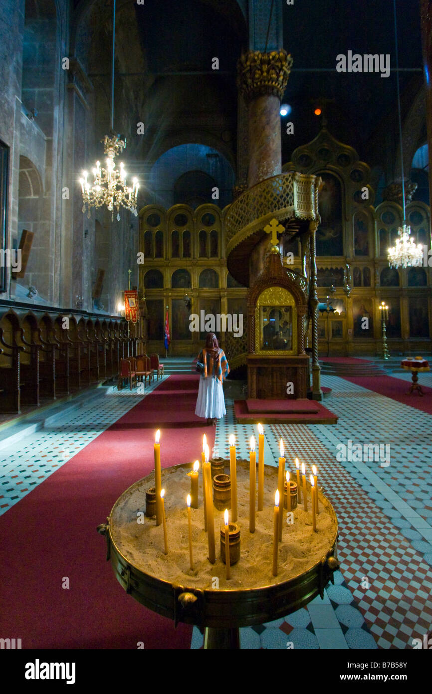 Im Inneren der serbischen orthodoxen Kathedrale in Sarajevo Bosnien Stockfoto