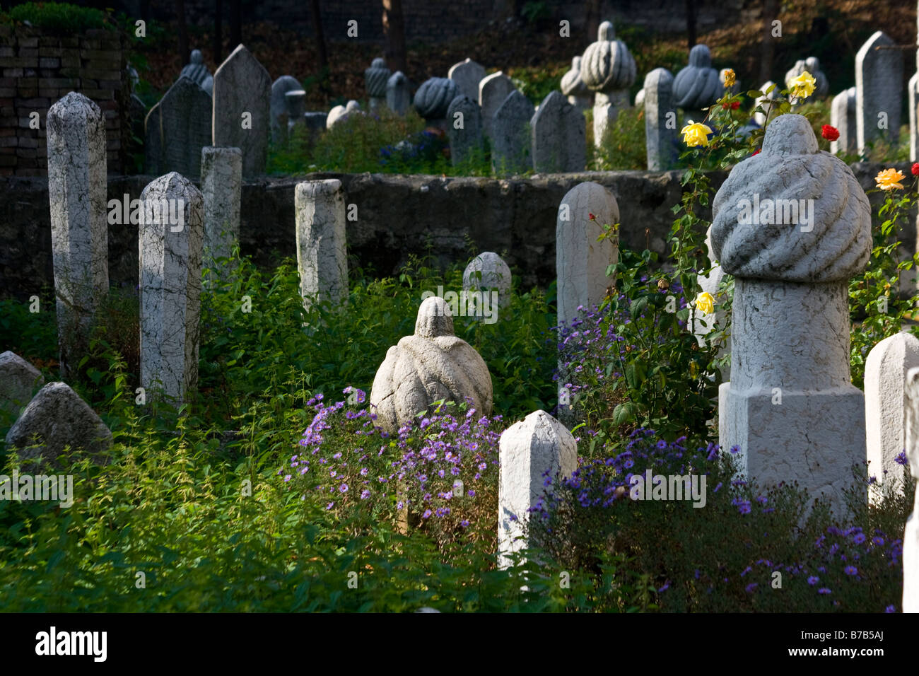 Muslimischen Friedhof in der Kaiser-Moschee in Sarajevo Bosnien Stockfoto