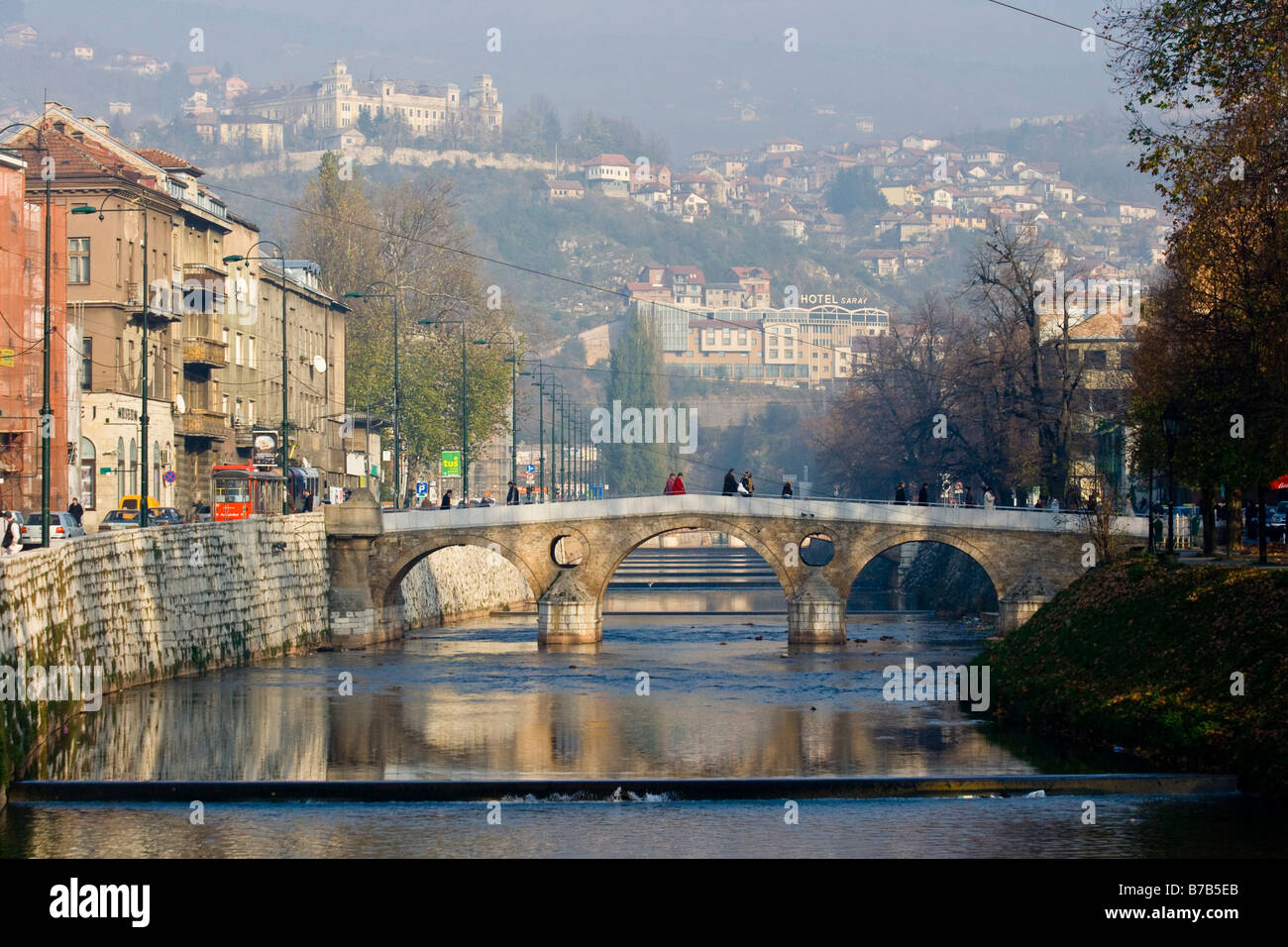 Die Latin-Brücke in Sarajevo Bosnien Stockfoto