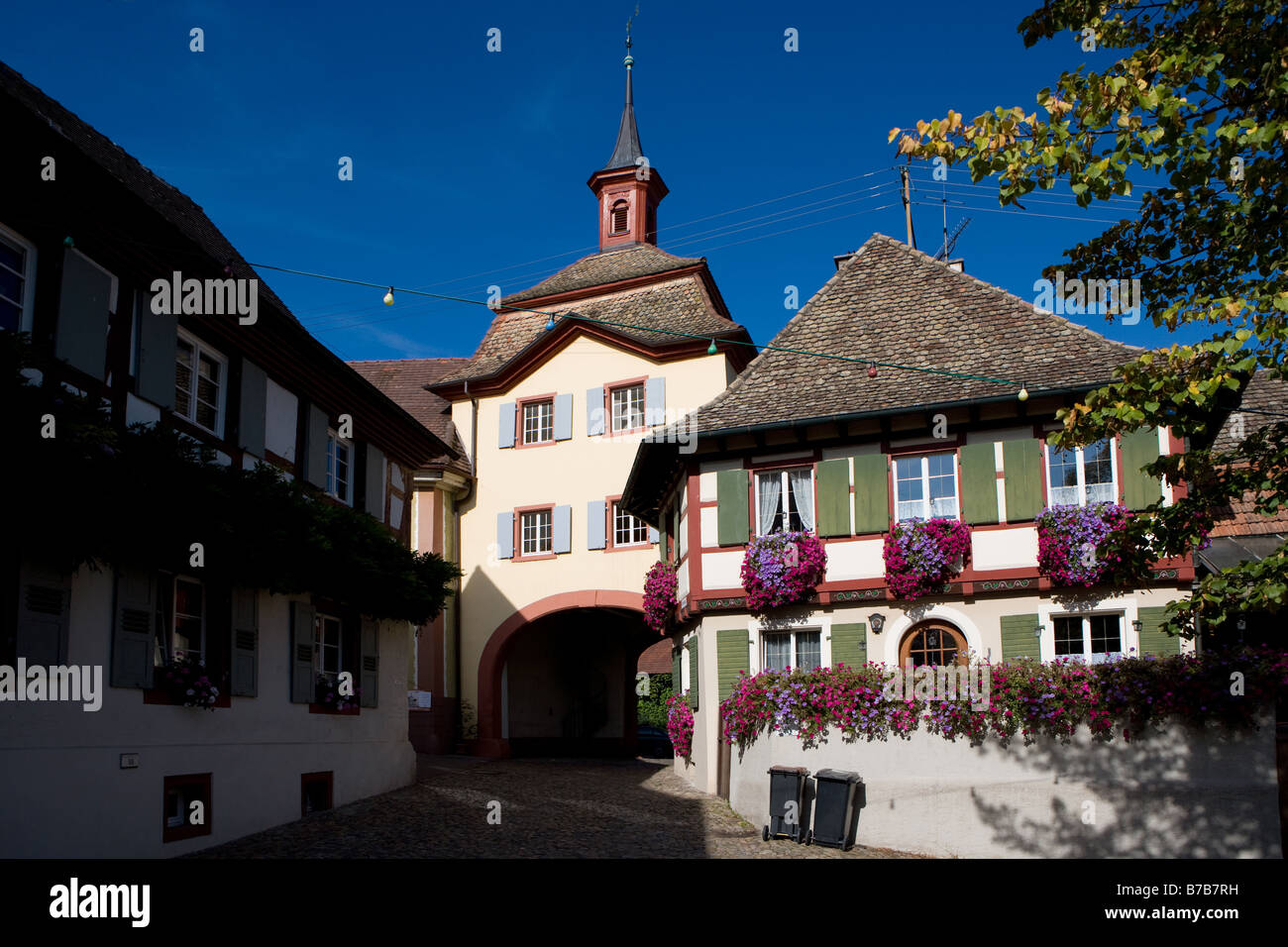 Das historische Zentrum von Burkheim Stockfoto