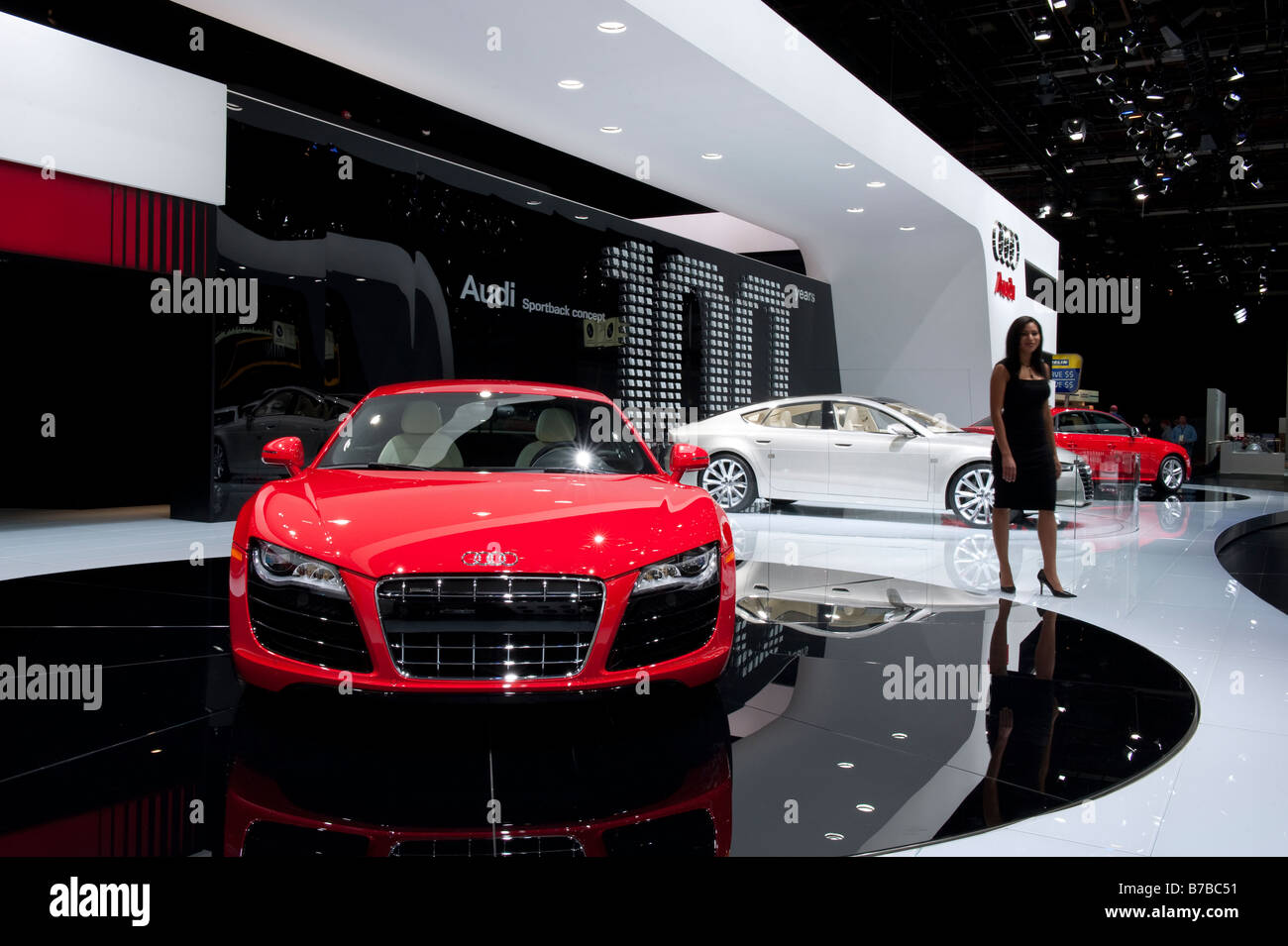 Audi R8 V10 auf der 2009 North American International Auto Show in Detroit Michigan/USA Stockfoto