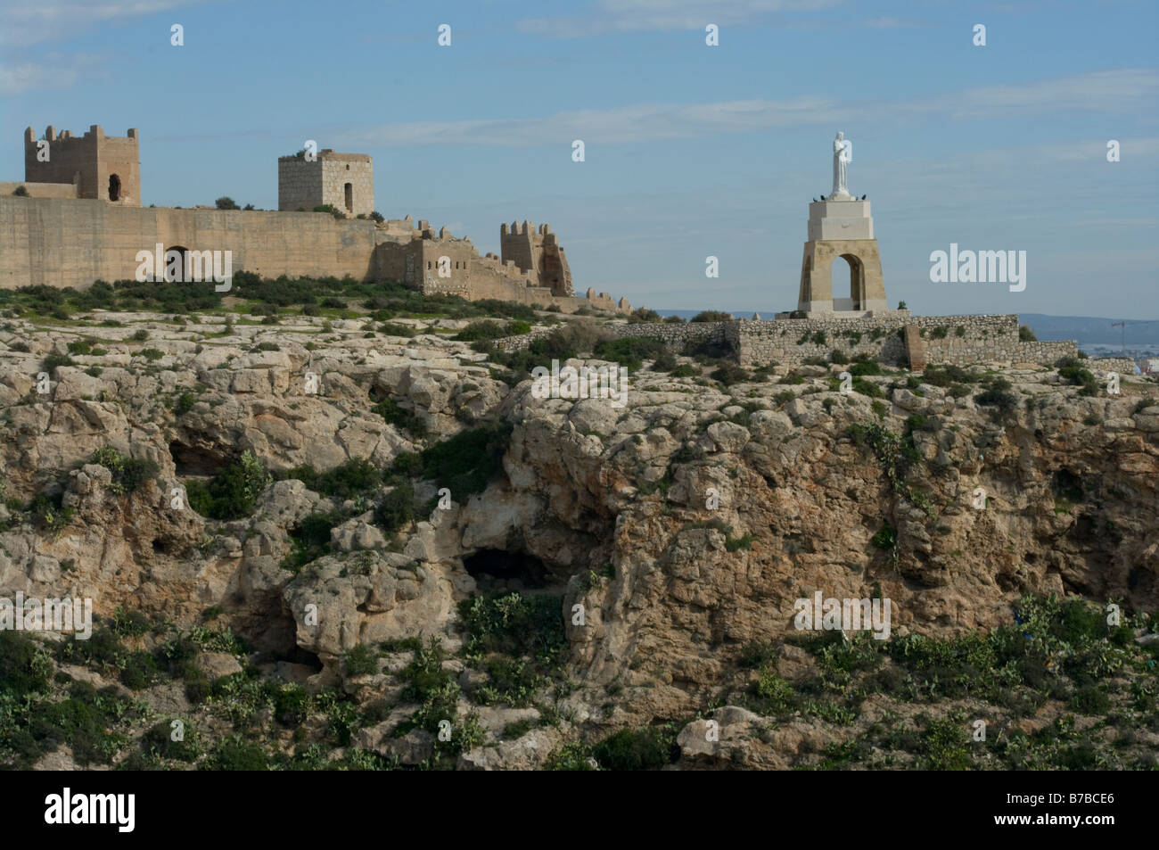 Die Jairan Wand des La Conjunto Monumental De La Alcazaba Almeria Burg Spanien Spanisch Burgen Stockfoto